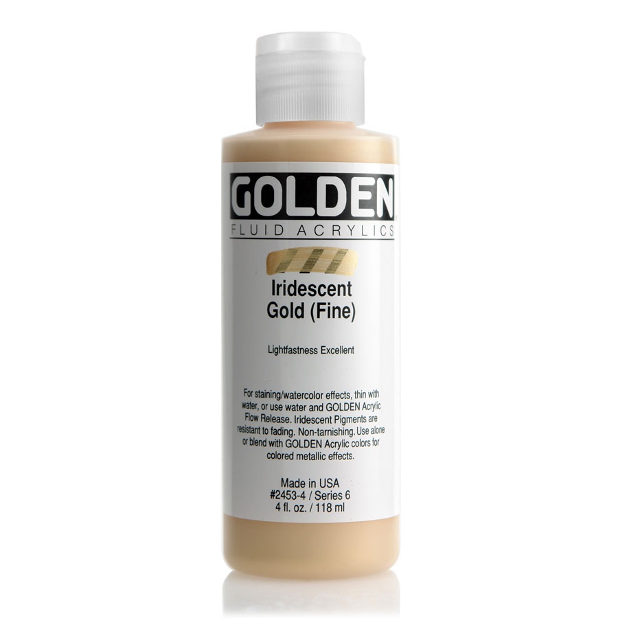 картинка Краска акриловая golden fluid, банка 118 мл, № 2453 золотой иридисцентный