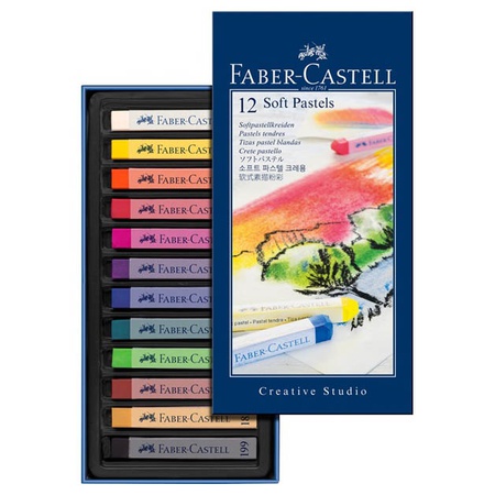 картинка Пастель сухая мягкая faber-castell creative studio, 12 цветов в картонной коробке