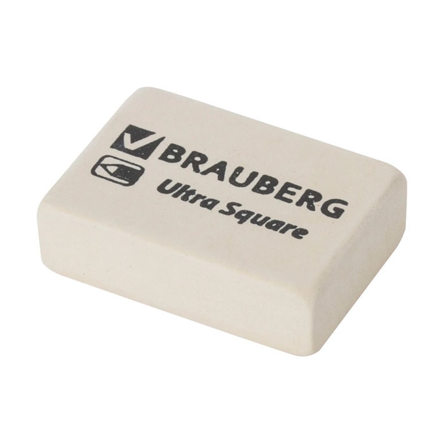 фото Ластик brauberg "ultra square", 26х18х8 мм, белый, натуральный каучук