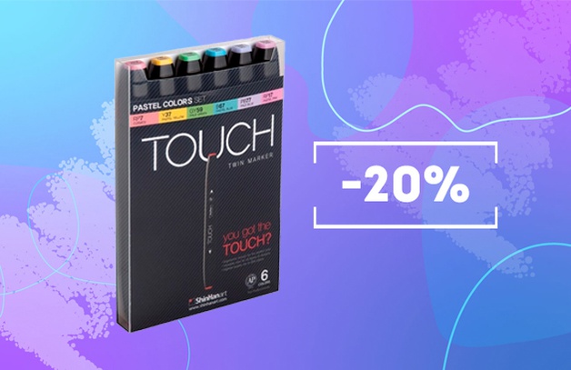 Скидка 20 % на наборы маркеров TOUCH
Скидка 20 % на наборы маркеров TOUCH
Предложение действительно до 28.02.2023 г.