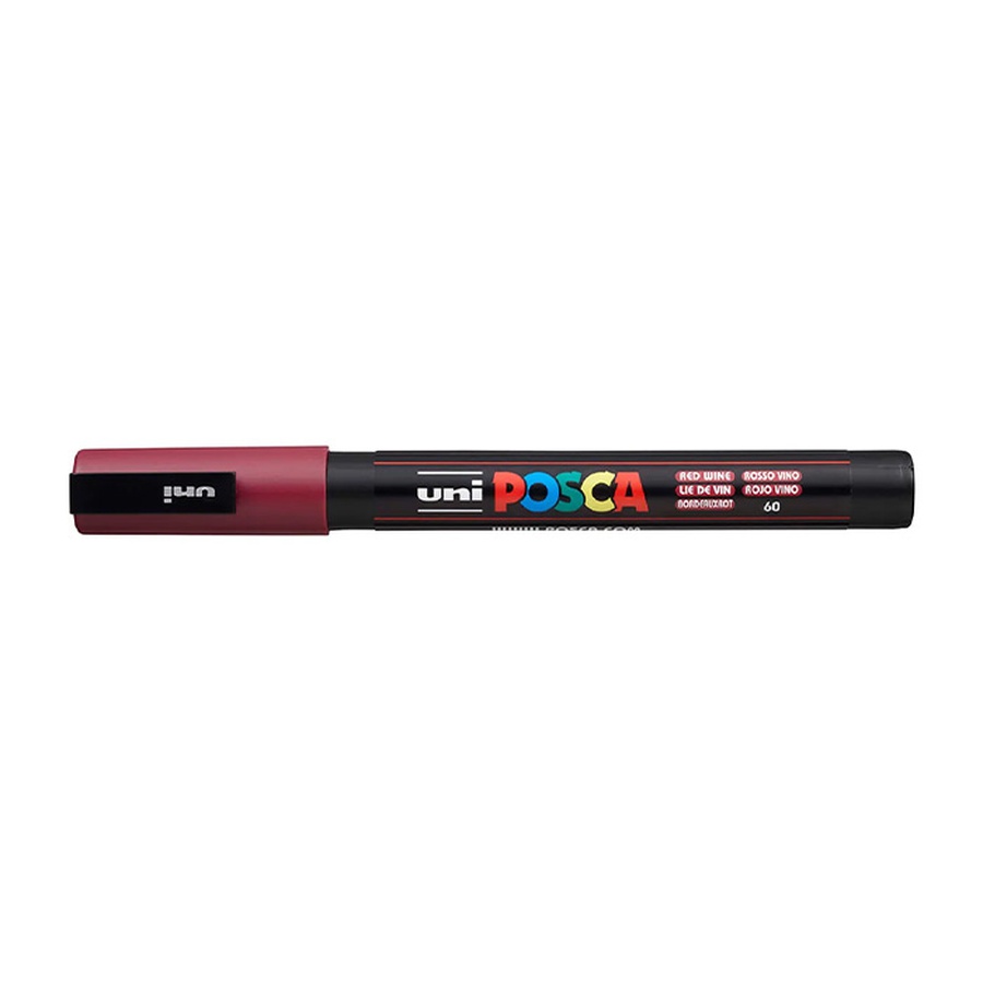 фотография Маркер posca pc-3m, красное вино, 0.9 - 1.3 мм, пулевидный наконечник
