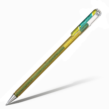 фотография Гелевая ручка pentel hybrid dual metallic, 1 мм, желтый + зеленый металлик