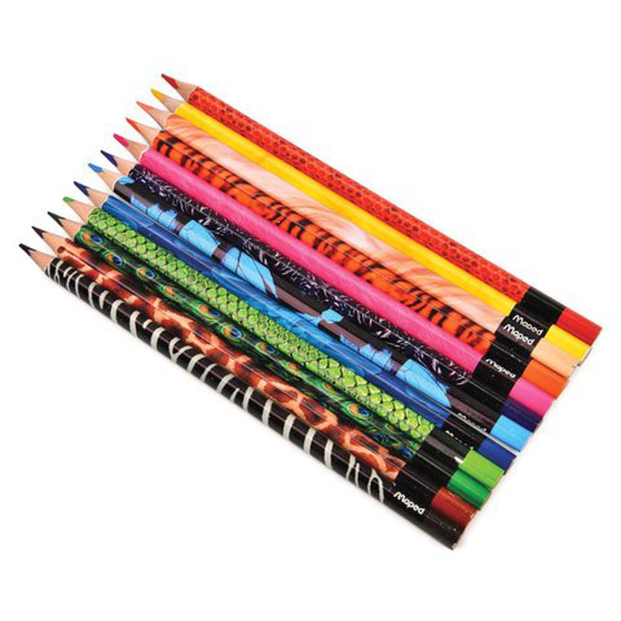 изображение Карандаши цветные 12 цветов maped color peps animals трехгранные декорированный корпус