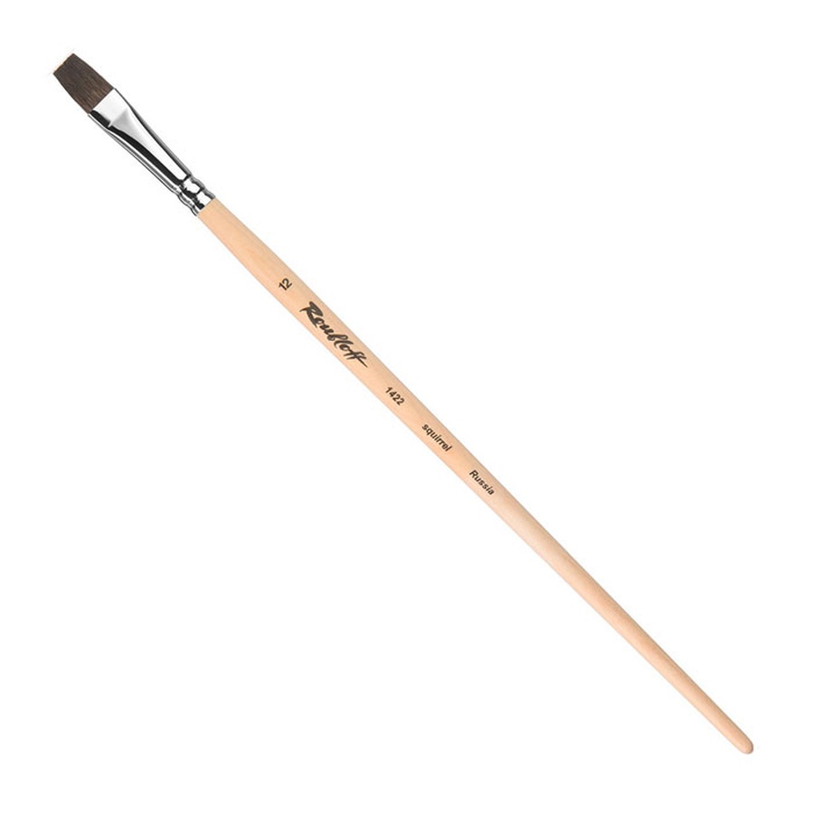 фотография Кисть белка roubloff № 12 плоская, длинная ручка, 1422