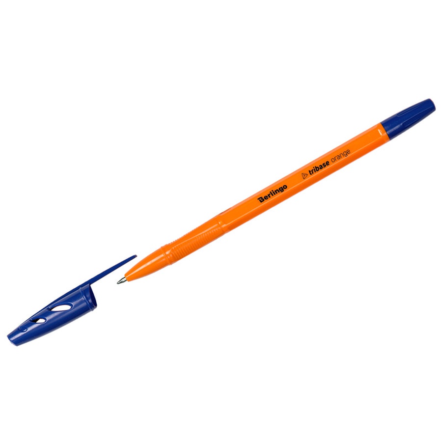 фото Ручка шариковая berlingo tribase orange, синяя, 0,7 мм