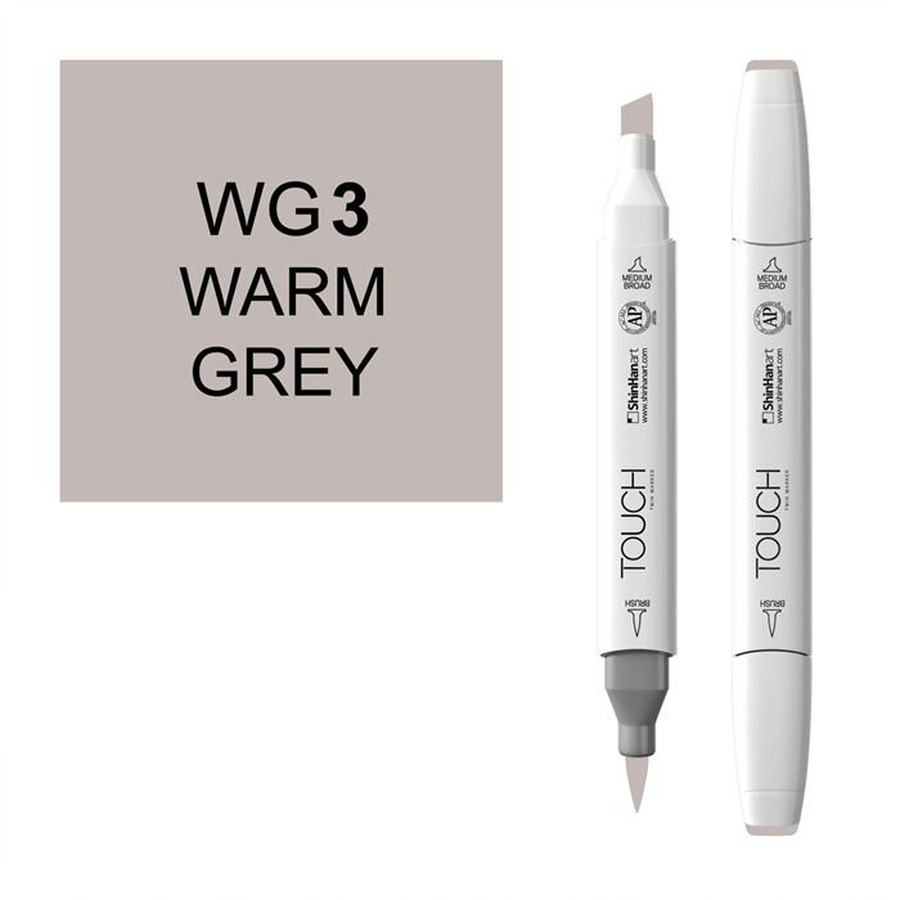 картинка Маркер художественный touch brush shinhanart, wg3 тёплый серый