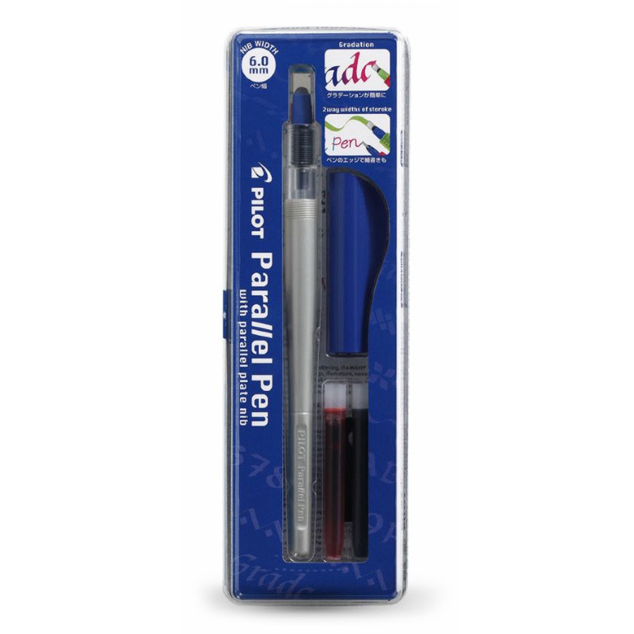 изображение Ручка перьевая pilot parallel pen + 2 картриджа, толщина 6,0 мм