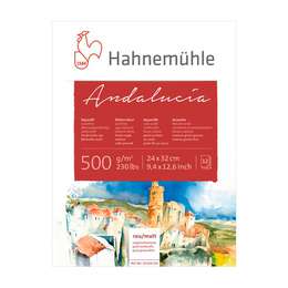 картинка Альбом-склейка для акварели 12 листов 24х32см крупное зерно - лицо, гладкая - оборот andalucia hahnemuhle, 500 г/м2