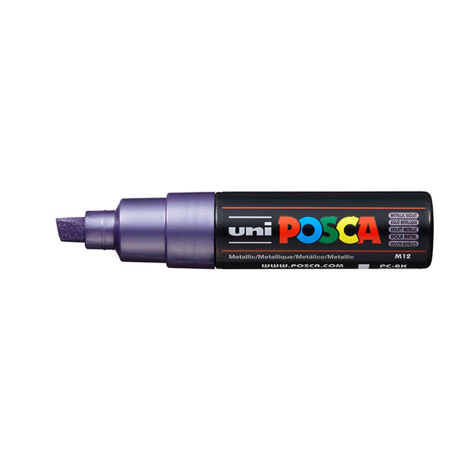 фото Маркер posca pc-8k, фиолетовый металлик, до 8.0 мм, скошенный наконечник