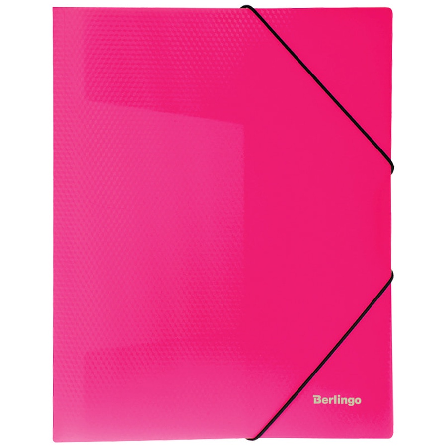 картинка Папка на резинке berlingo neon а4, 500 мкм, неоновая розовая