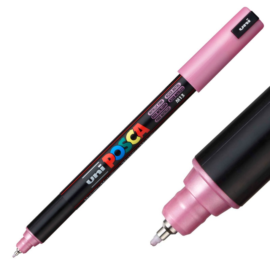 картинка Маркер posca pc-1mr, розовый металлик, 0.7 мм, игольчатый наконечник