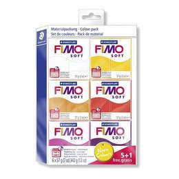 картинка Набор полимерной глины fimo soft тёплые цвета 2018, 6 цветов по 57 г