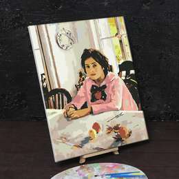 фотография Картина по номерам на холсте с подрамником девочка с персиками, валентин серов 40х50 см