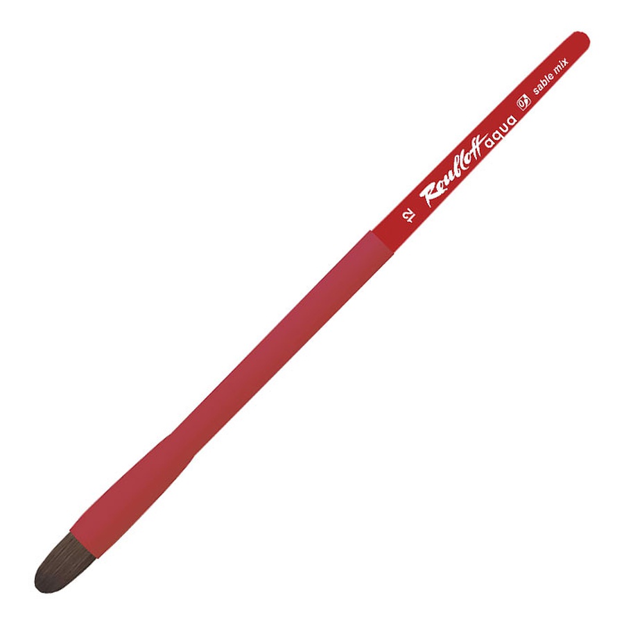фото Кисть roubloff aqua соболь-микс №12, овальная, длинная ручка, покрытие обоймы soft-touch