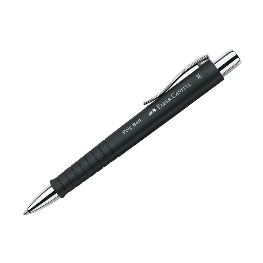 фото Ручка шариковая автоматическая faber-castell "poly ball xb", синяя, 1,4 мм, софт тач