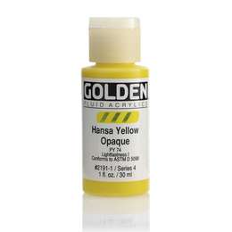 фото Краска акриловая golden fluid, банка 30 мл, № 2191 жёлтый непрозрачный