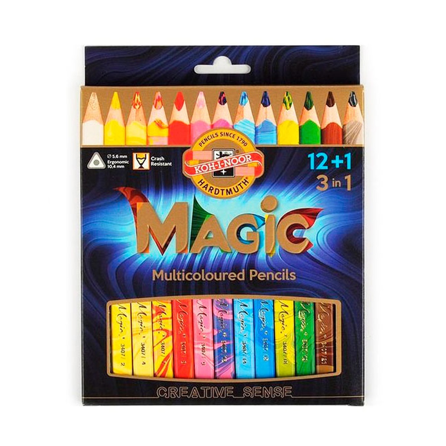 изображение Набор цветных трехгранных карандашей koh-i-noor magic 12 цветов