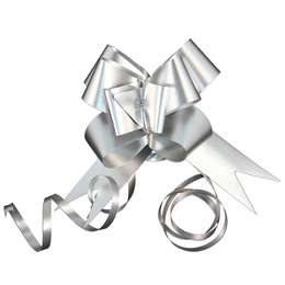 изображение Бант бабочка 30х500 мм, металлический серебряный