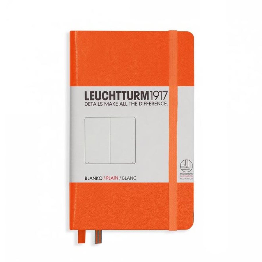 картинка Записная книжка leuchtturm1917 pocket a6, оранжевый, 185 нелинованных страниц