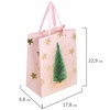 изображение Пакет подарочный новогодний 17,8x9,8x22,9  "pink ivory" розовый