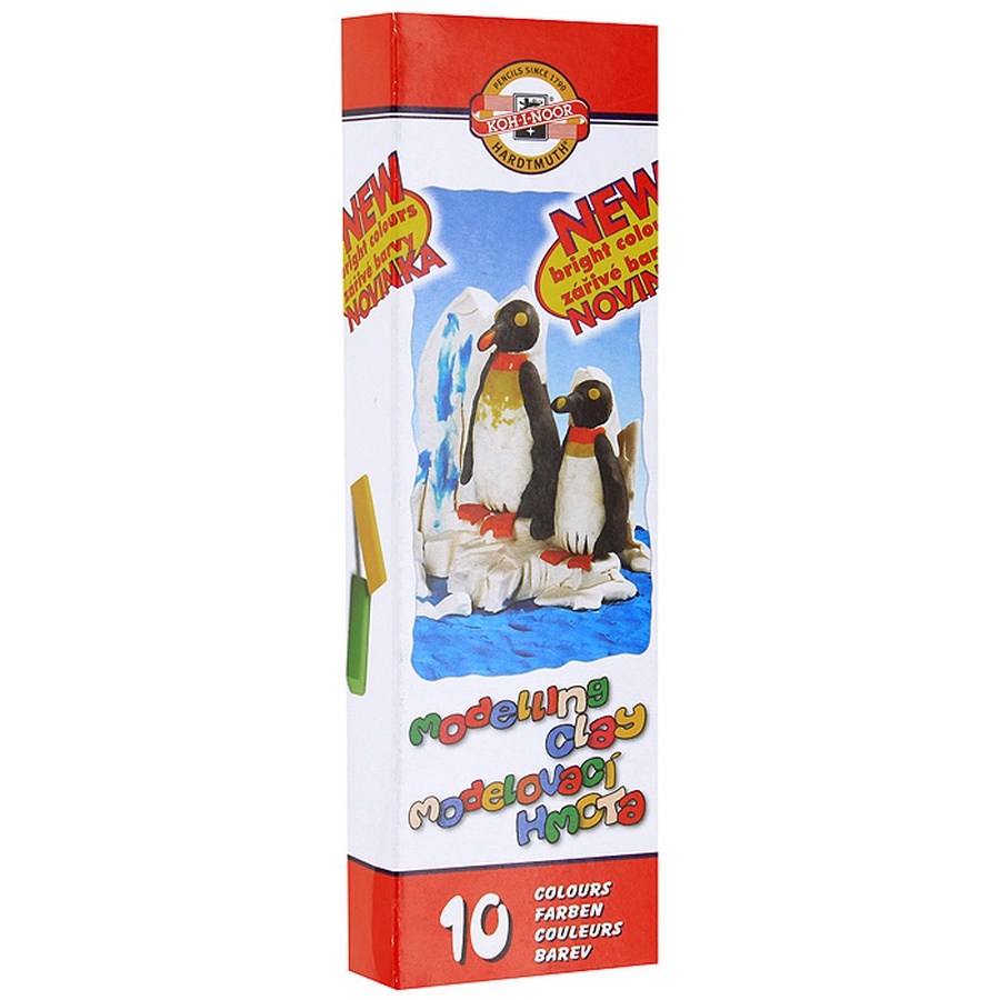 изображение Пластилин для детского творчества, 10 цветов со стеком в наборе, картонная коробка, 200 г, koh-i-noor