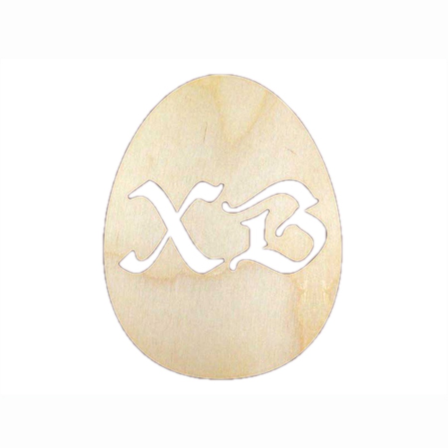 изображение Заготовка из дерева плоская с резным декором пасха, модель - яйцо-16, размер - 70х90 мм