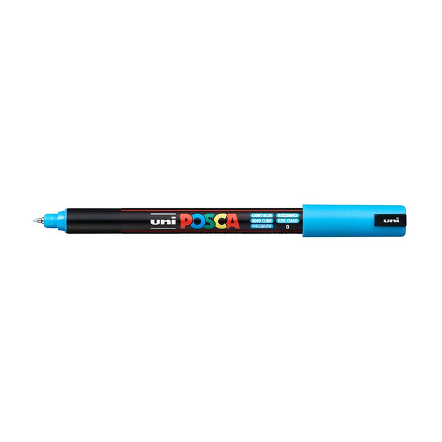 картинка Маркер posca pc-1mr, голубой, 0.7 мм, игольчатый наконечник