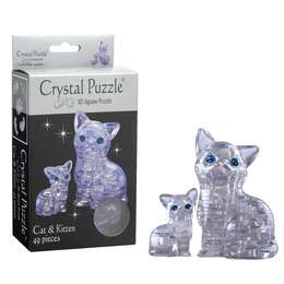 картинка 3d головоломка кошка серебристая
