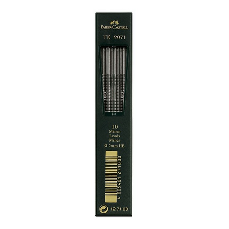 Графитные грифели высочайшего качества Faber-Castell TK9071 подходят для механических карандашей TK 4600, 9400 и 9500. Интенсивные черные полные лини…