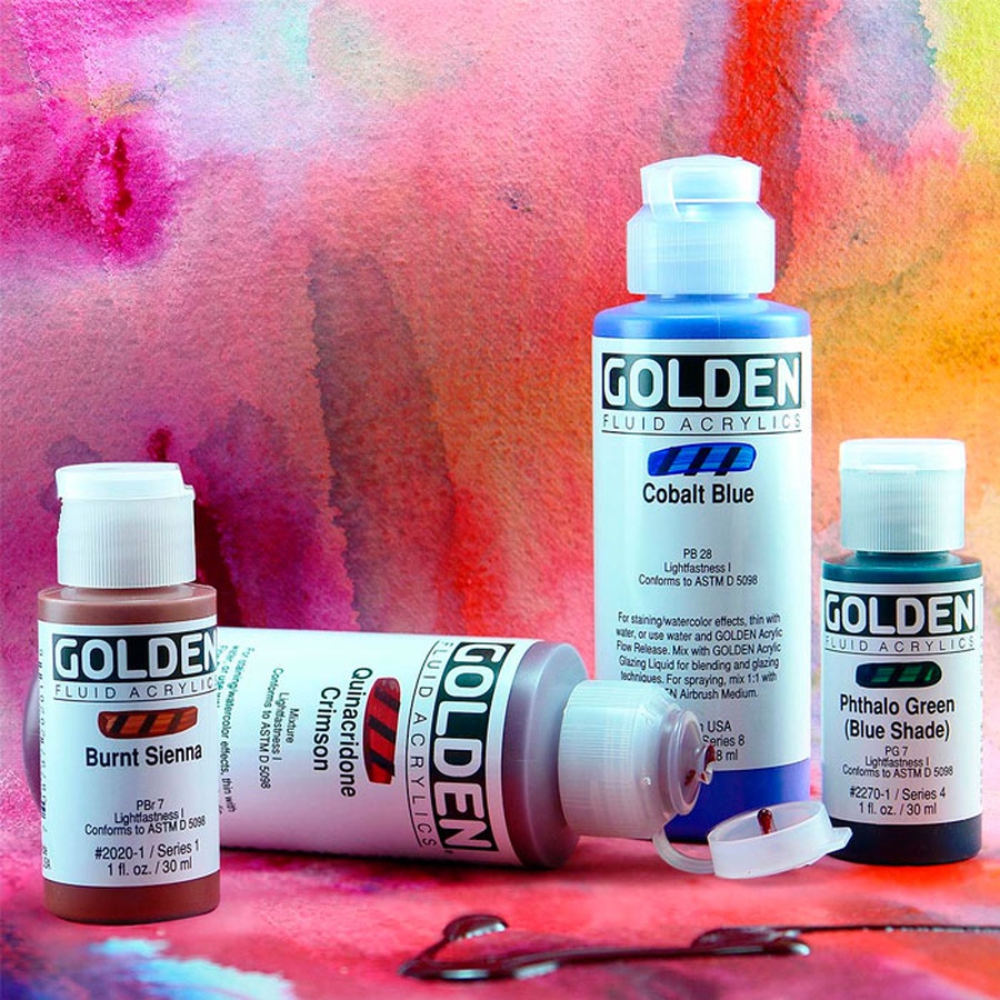 картинка Краска акриловая golden fluid, банка 118 мл, № 2150 фиолетовый диоксазиновый