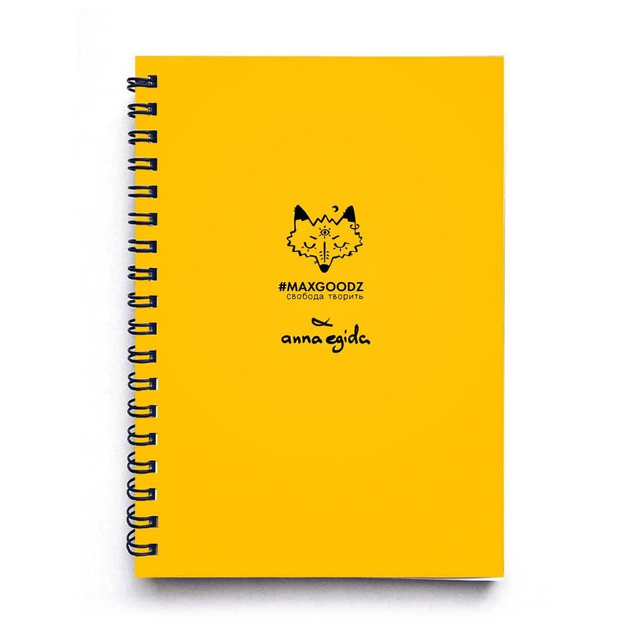 фото Скетчбук для графики maxgoodz sketch, a5+, 48 листов, 100 г/м2, жёлтый, на пружине
