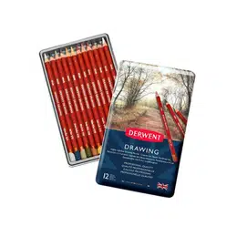 изображение Набор цветных карандашей derwent drawing 12 штук в метале