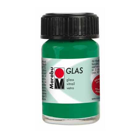 изображение Краска витражная marabu glas, банка 15 мл, 068 тёмно-зелёный