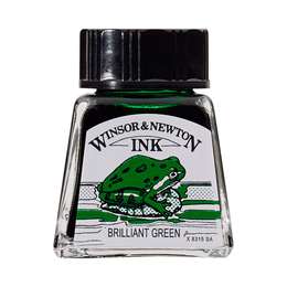 фотография Тушь художественная winsor & newton, 14 мл, блестящий зеленый
