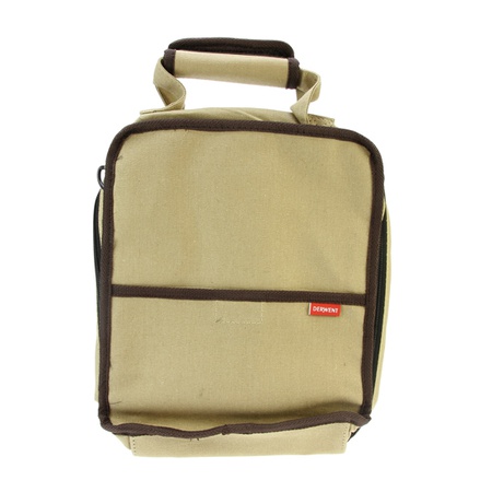 Вместительная сумка английской фирмы Derwent цвета хаки с удобной ручкой и отстегивающимся плечевым ремнем, снаружи находится карман на липучке. Внут…