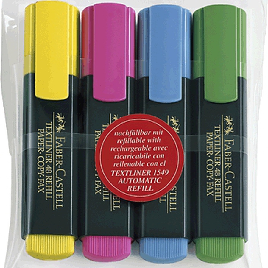 изображение Набор текстовых маркеров 4 флуоресцентных цвета faber-castell