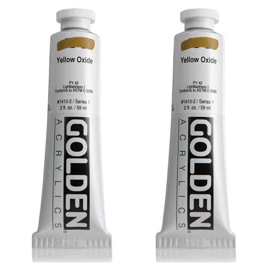 изображение Краска акриловая golden heavy body, туба 59 мл, № 1410 жёлтый оксид