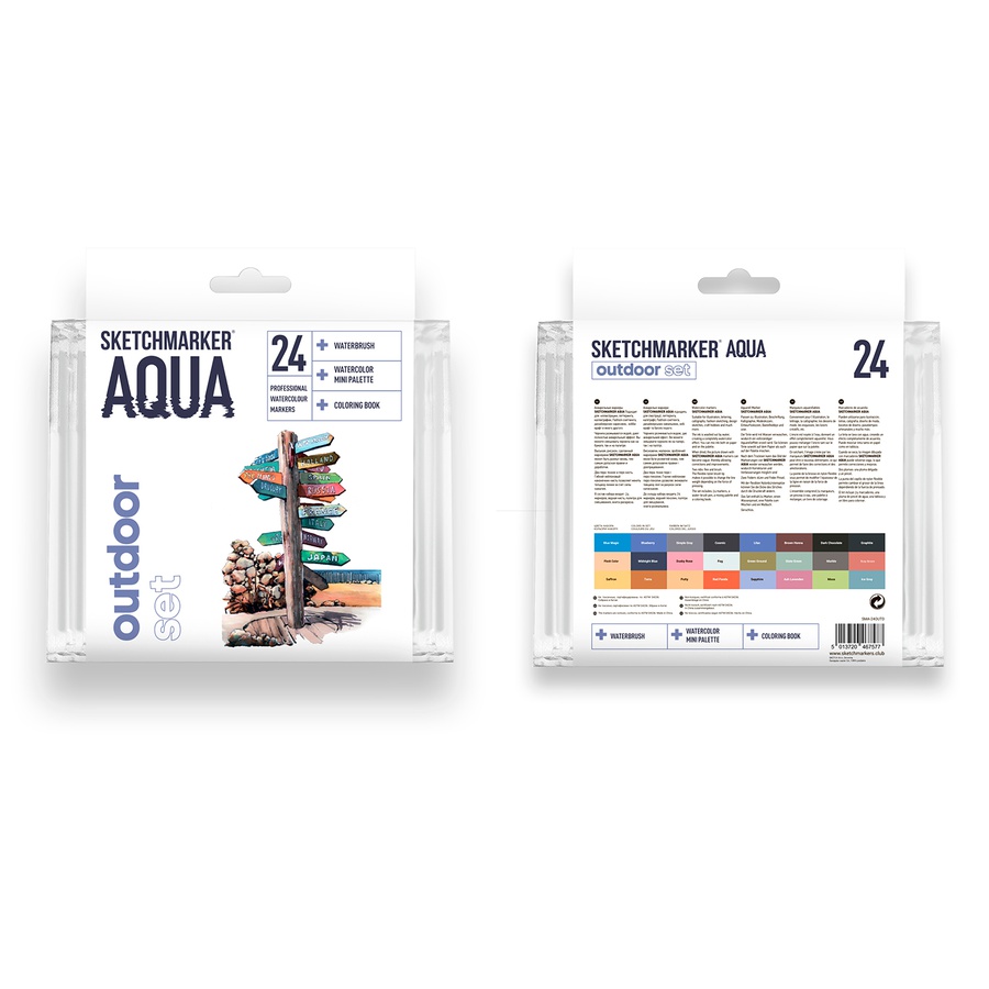 фотография Набор акварельных маркеров sketchmarker aqua outdoor set 24 цв