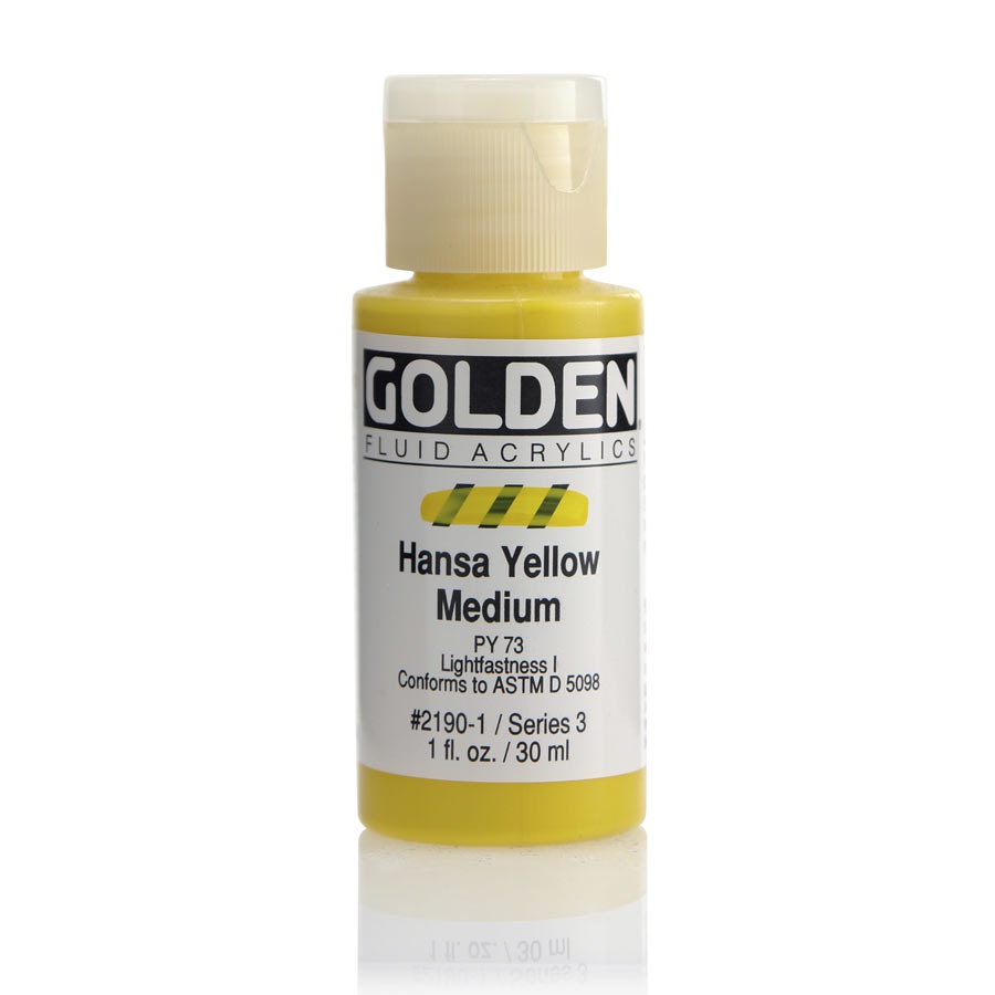картинка Краска акриловая golden fluid, банка 30 мл, № 2190 жёлтый средний