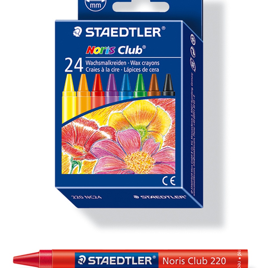 изображение Мелки восковые staedtler noris club, 24 цвета, в бумажной манжете, диаметр 8 мм