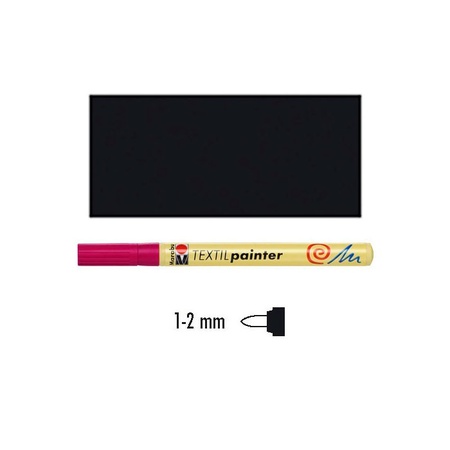 изображение Маркер по ткани textil painter marabu, толщина линии 1-2 мм, чёрный