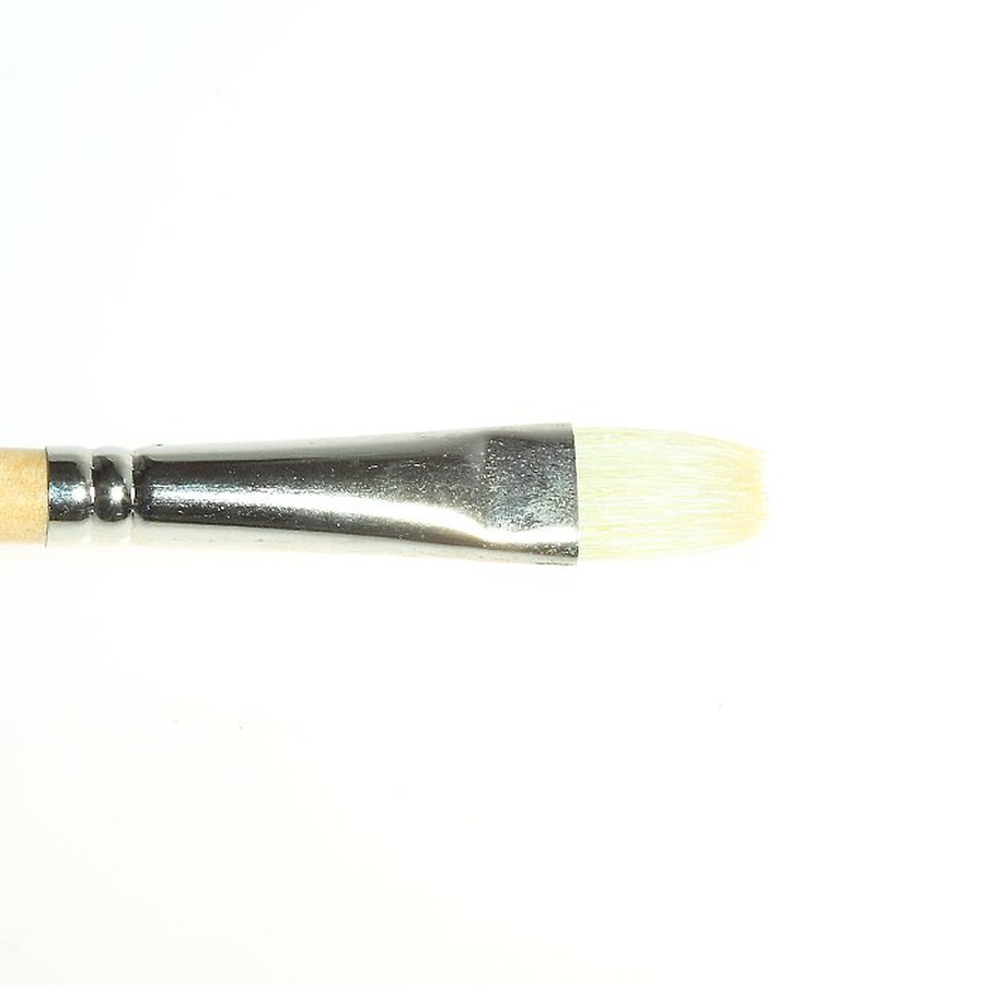 фотография Кисть щетина для масла сонет № 8, ширина 15 мм плоская на длинной ручке покрытая лаком