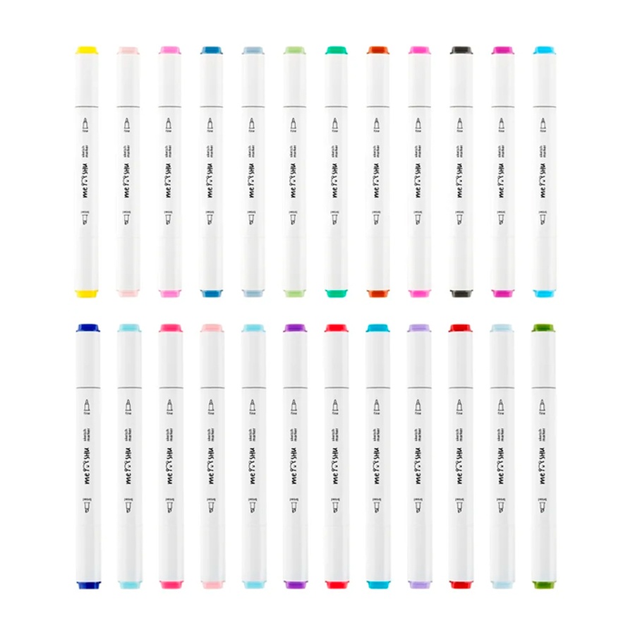 картинка Набор маркеров meshu 24 шт, основные цвета