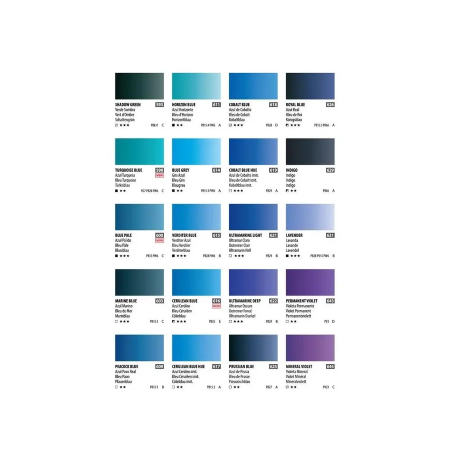 изображение Краска акварельная shinhanart pwc, туба 15 мл, 609 синий павлин b