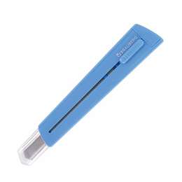 фото Нож канцелярский 9 мм brauberg "delta", автофиксатор, цвет корпуса голубой, блистер