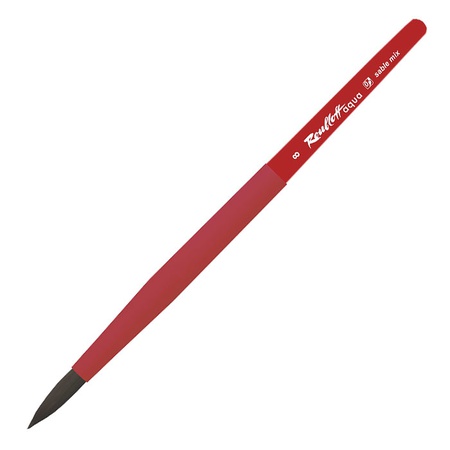 Кисть Roubloff aqua соболь-микс №8, круглая, короткая ручка, покрытие обоймы soft-touch