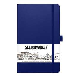 фото Блокнот для зарисовок sketchmarker  13*21 см 80л королевский синий