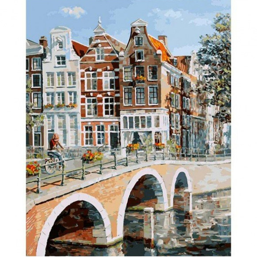 фотография Живопись на холсте 40х50 см. императорский канал в амстердаме