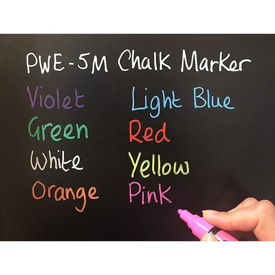 фотография Маркер меловой chalk pwe-5m, флуоресцентно-жёлтый, 1.8-2.5 мм
