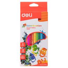 картинка Карандаши цветные 12цв deli color emotion трехгранные, европодвес